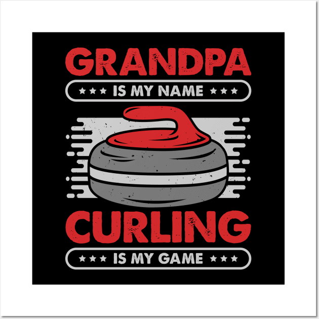 Curling Player Grandpa Gift Wall Art by Dolde08